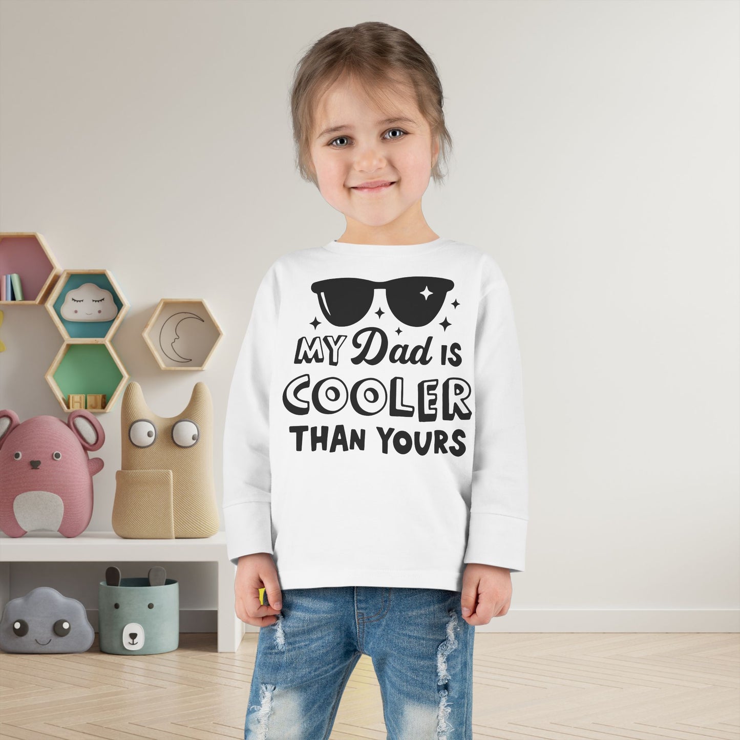 My Dad is Cooler Than Yours Toddler Long Sleeve Tee