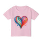 Blushing Rainbow Heart Heavy Cotton™ Toddler T-shirt