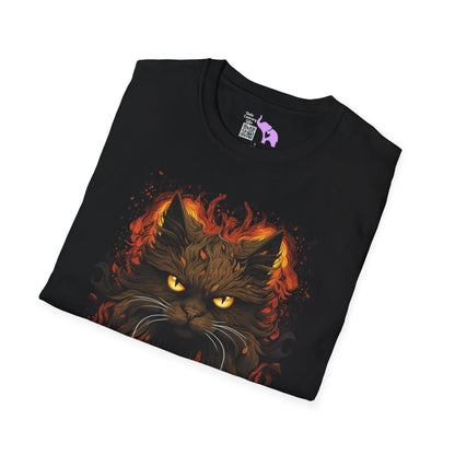 Creepy Black Cat 8 Adult T-shirt