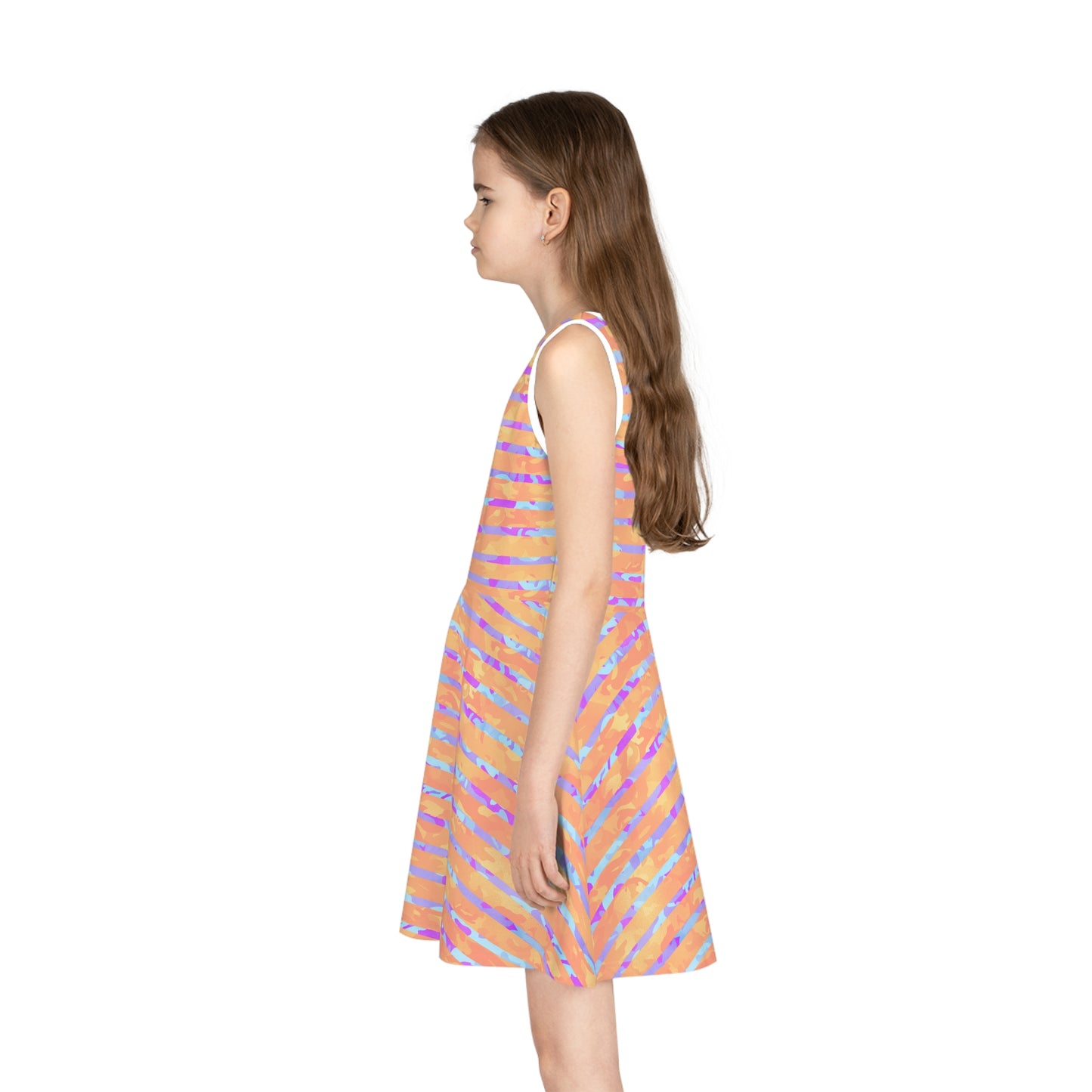 Split Spectrum Camo Girls' Sleeveless Sundress