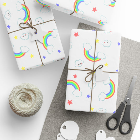 Rainbow Smiles & Stars Wrapping Paper
