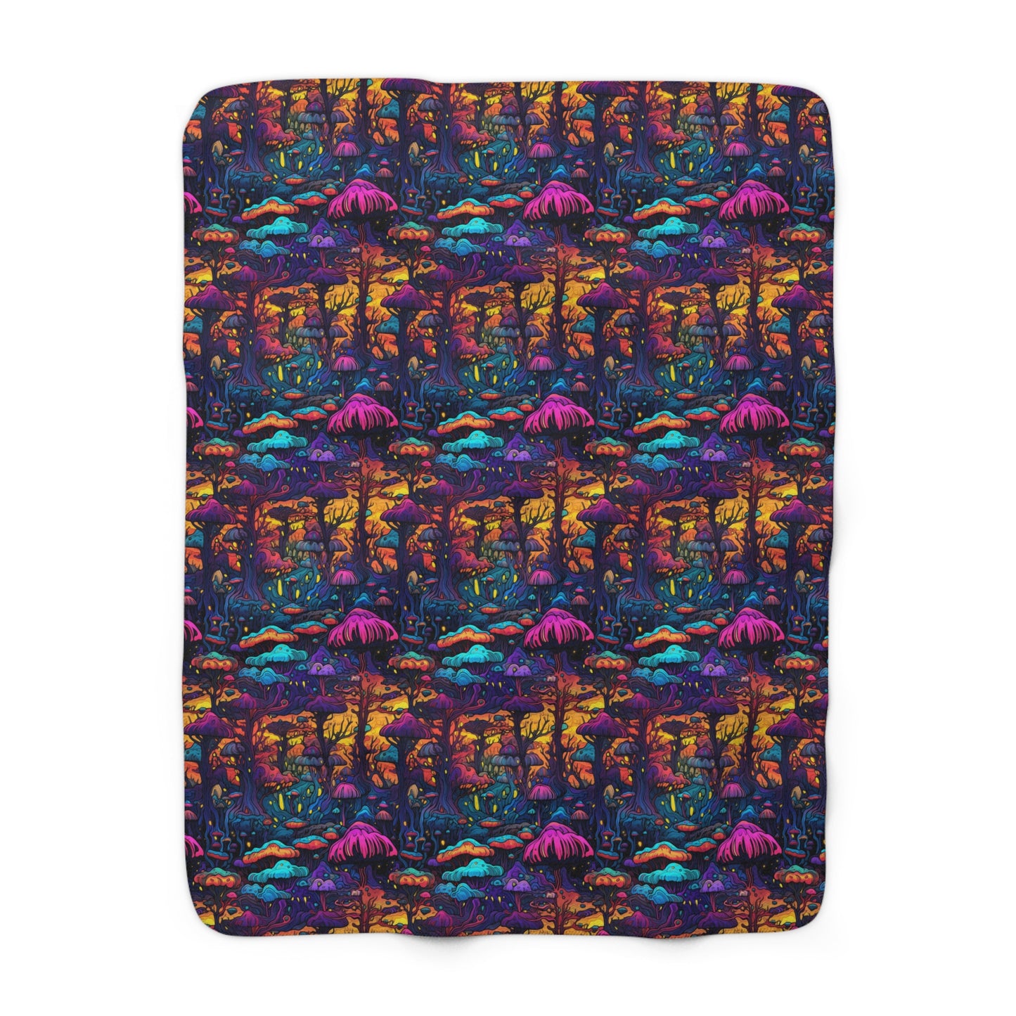 Psychedelic Spore Forest Sherpa Fleece Blanket