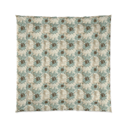 Rustic Teal Daisy Basic Bedding Set