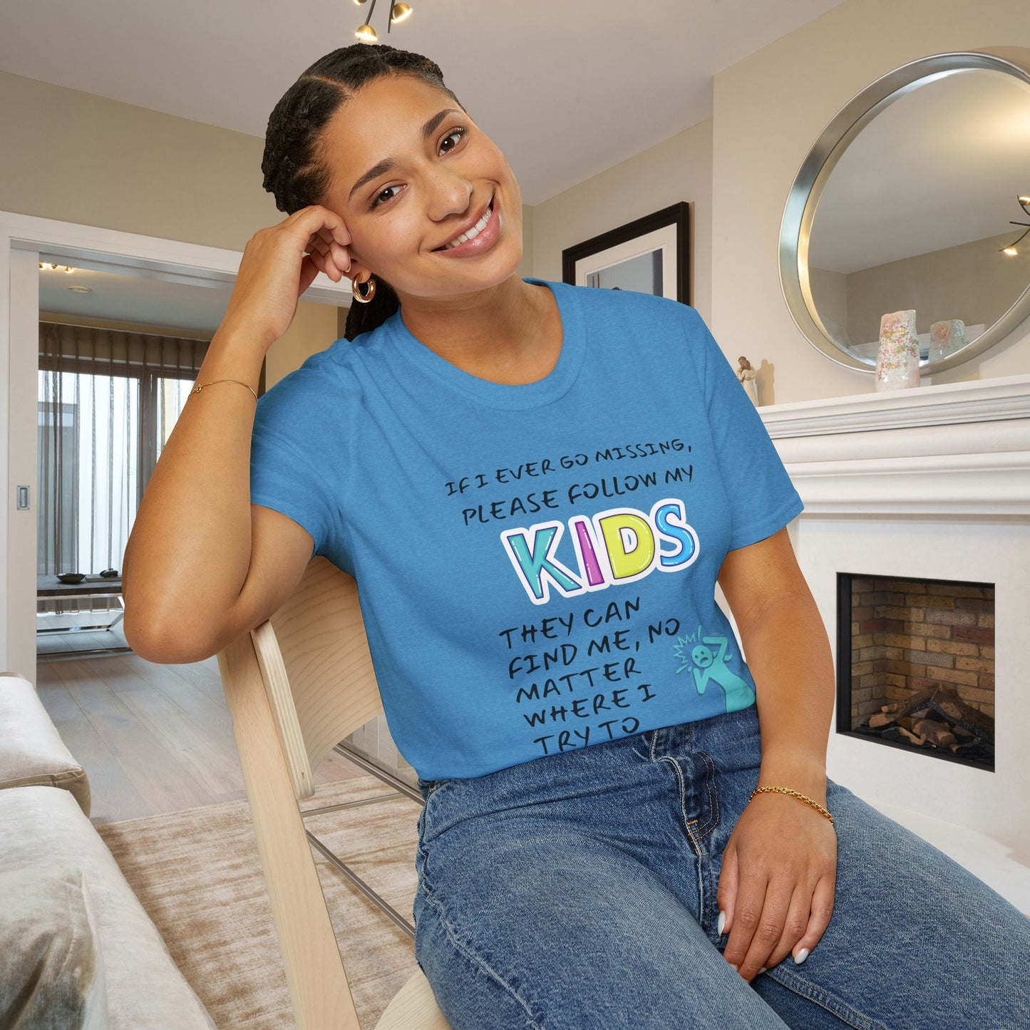 If I Go Missing Follow My Kids... Adult T-shirt