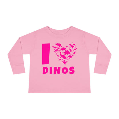I Love Dinos (Dino Heart) Long Sleeve Tee