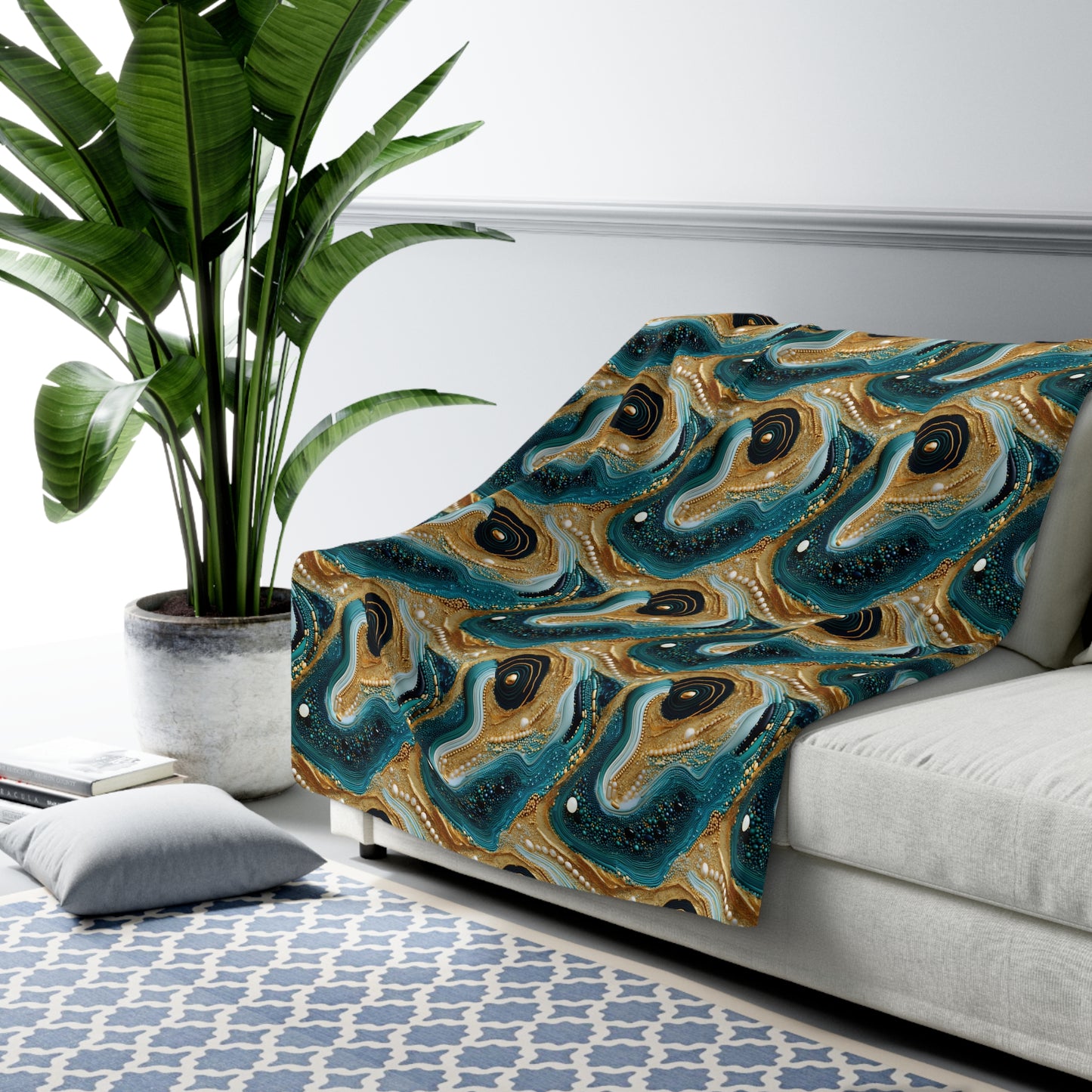 Gilded Ocean Veins Basic Bedding Set