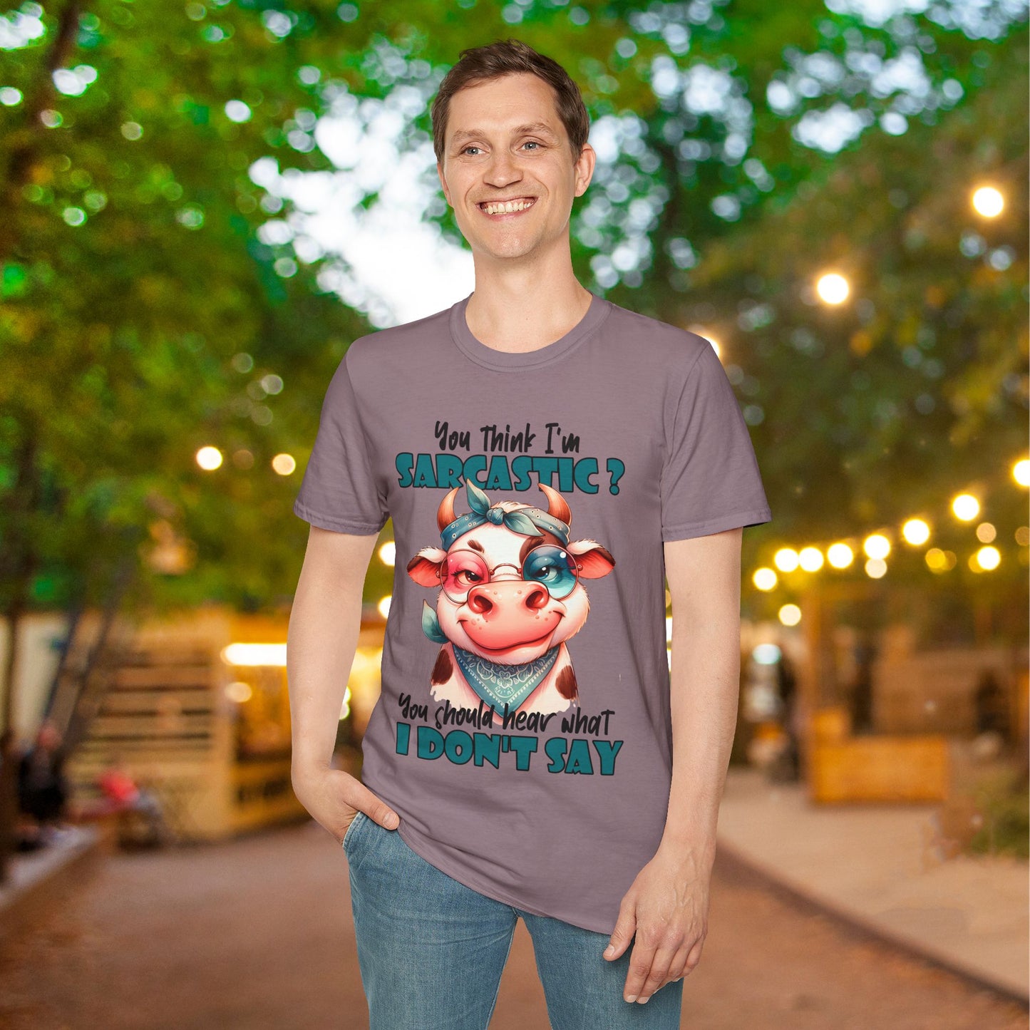 You Think I'm Sarcastic... Cute Cow Adult T-shirt