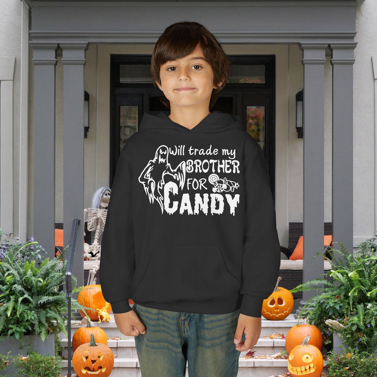 Will Trade My Brother For Candy Youth Heavy Blend Hoodie