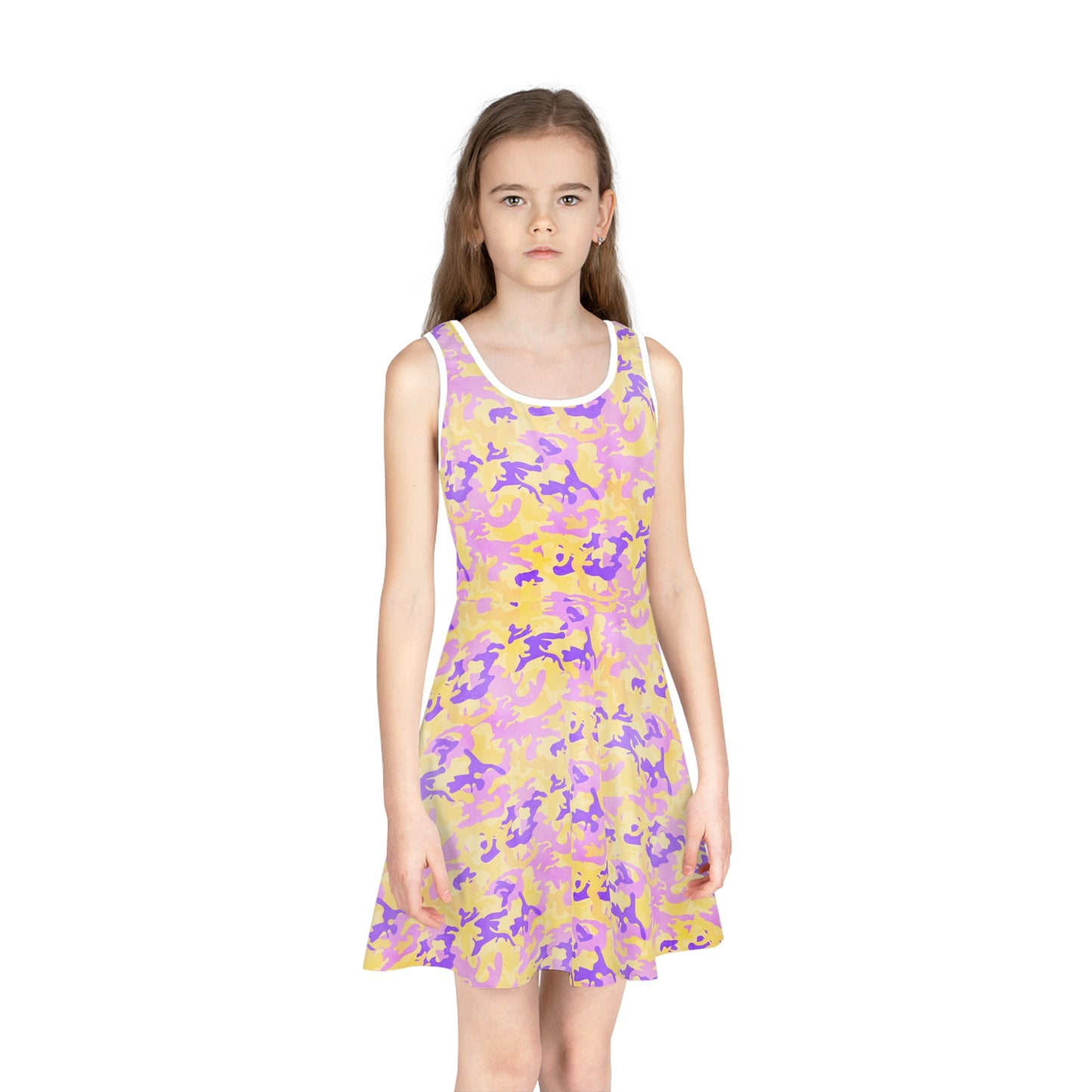 Peach Sorbet Camo Girls' Sleeveless Sundress