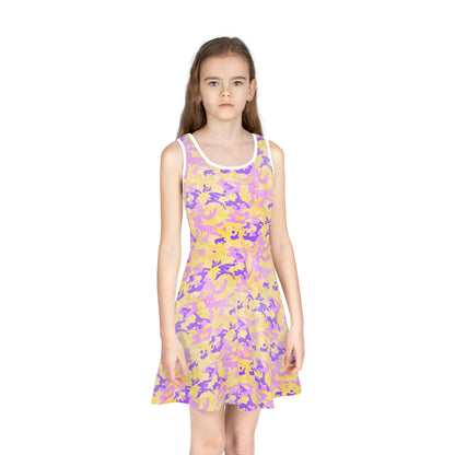 Peach Sorbet Camo Girls' Sleeveless Sundress