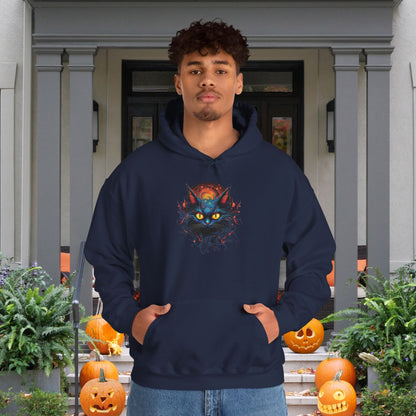 Creepy Black Cat 12 Heavy Blend™ Hooded Sweatshirt