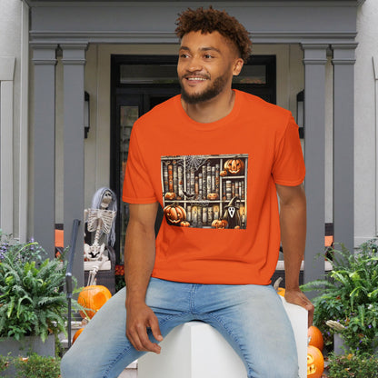 Spooky Book Shelf Adult T-shirt