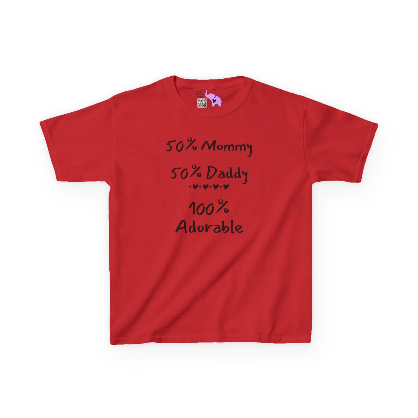 50% Mommy 50% Daddy 100% Adorable Kids Heavy Cotton™ Tee