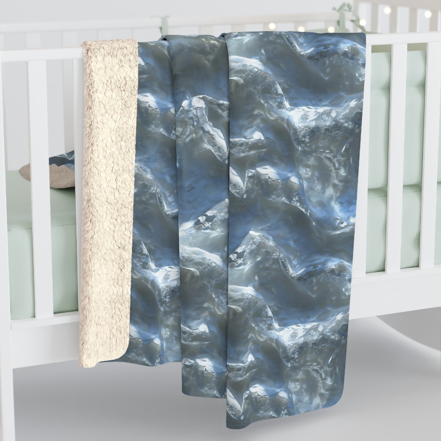 Snowdrift Sheer & Lace Fleece Blanket