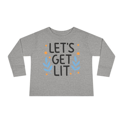 Hanukkah Let's Get Lit Toddler Long Sleeve Tee