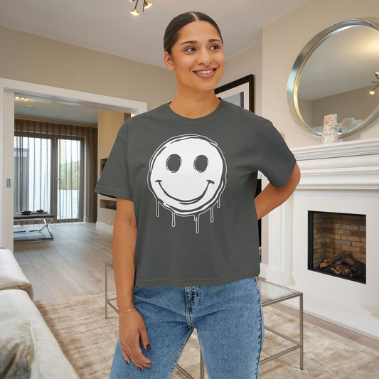 Melty Smiley Face Women's Boxy Tee