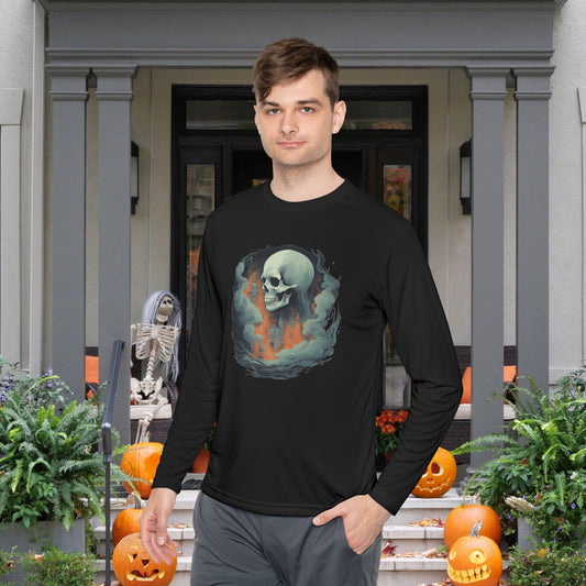 Creepy Ghost 9 Adult Long Sleeve Tee