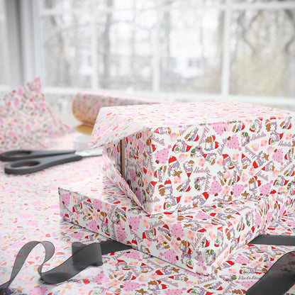 Christmas Unicorn 2 Custom Name Wrapping Paper (Natalie)