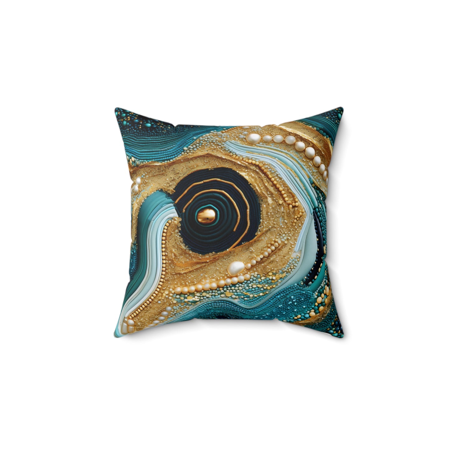Gilded Ocean Veins Throw Pillow