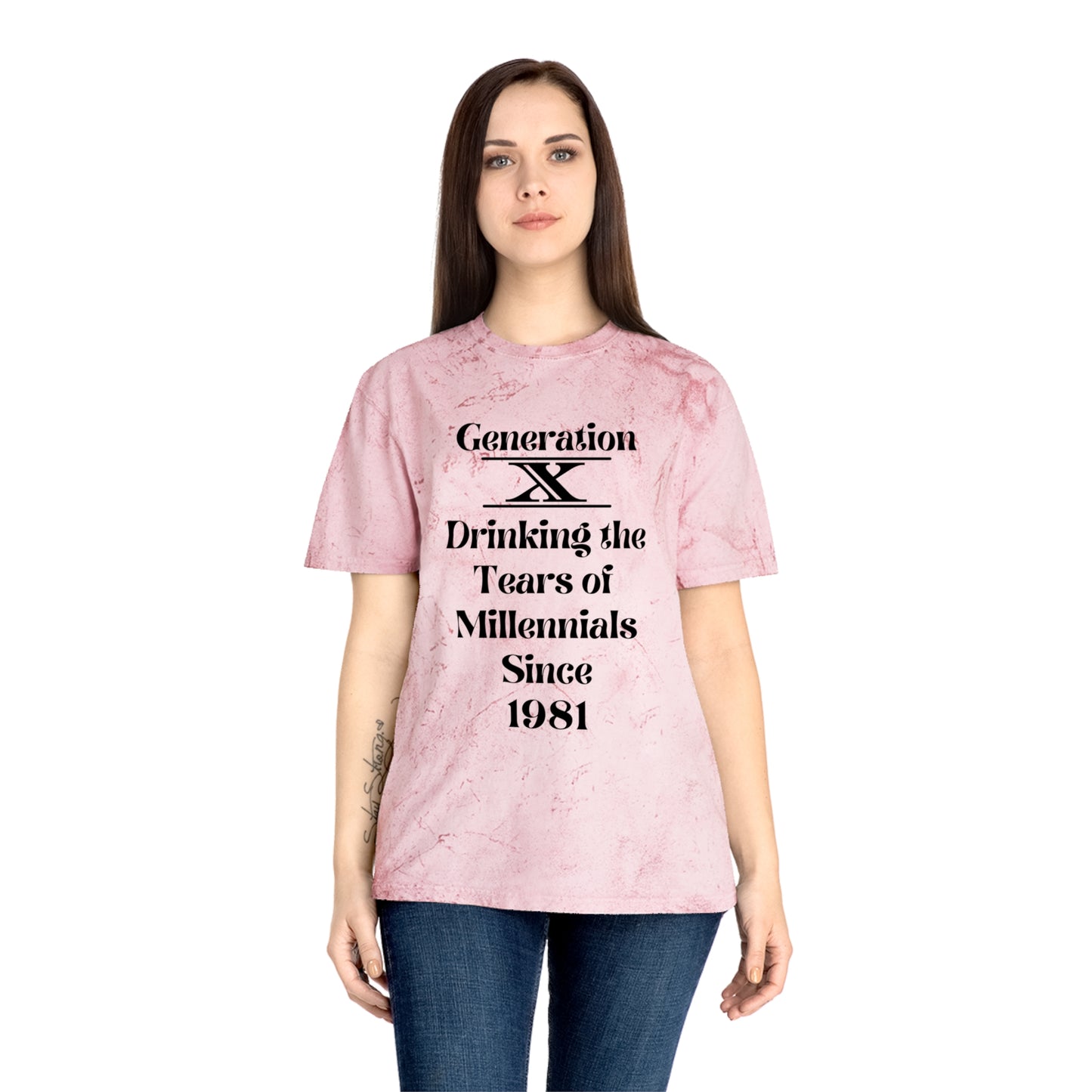 Gen X Drinking the tears of Millennials since 1981 Unisex Color Blast T-Shirt