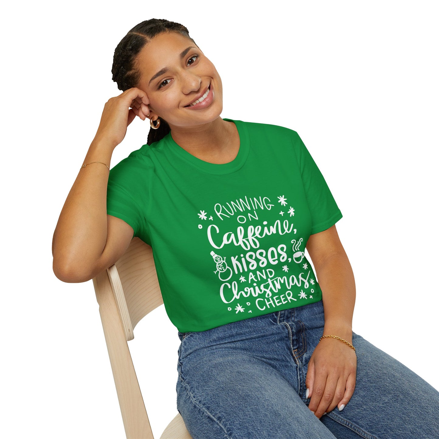 Running on Caffeine, Kisses, & Christmas Cheer T-shirt