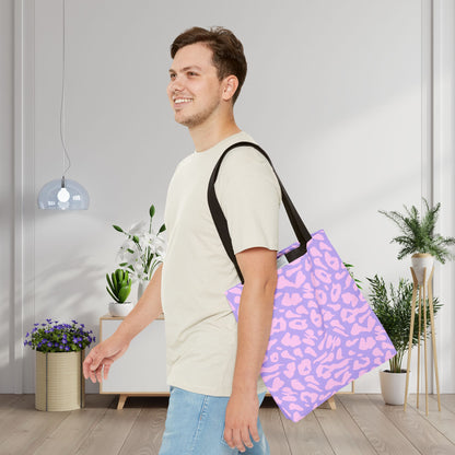 Cotton Candy Cheetah Print Canvas Tote Bag