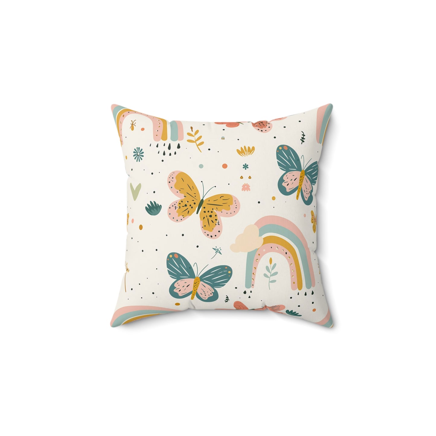 Whispering Wings & Rainbows Throw Pillow