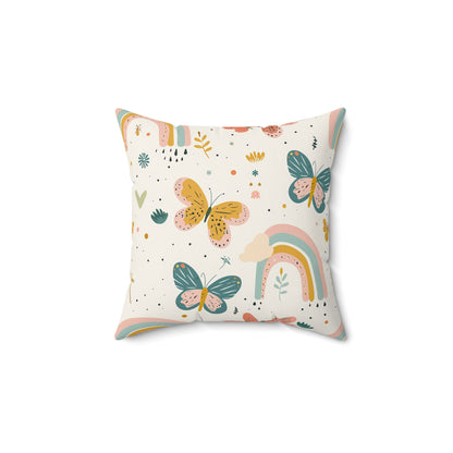 Whispering Wings & Rainbows Throw Pillow
