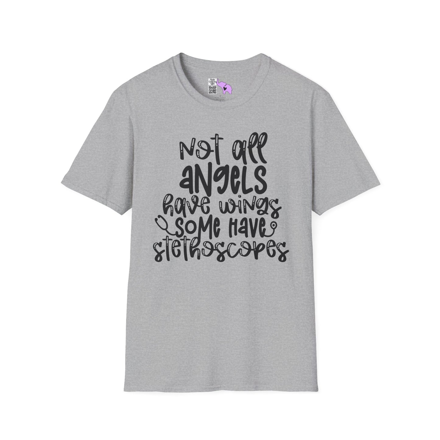 Not All Angels Wear Capes Some Wear Stethoscopes Adult T-shirt