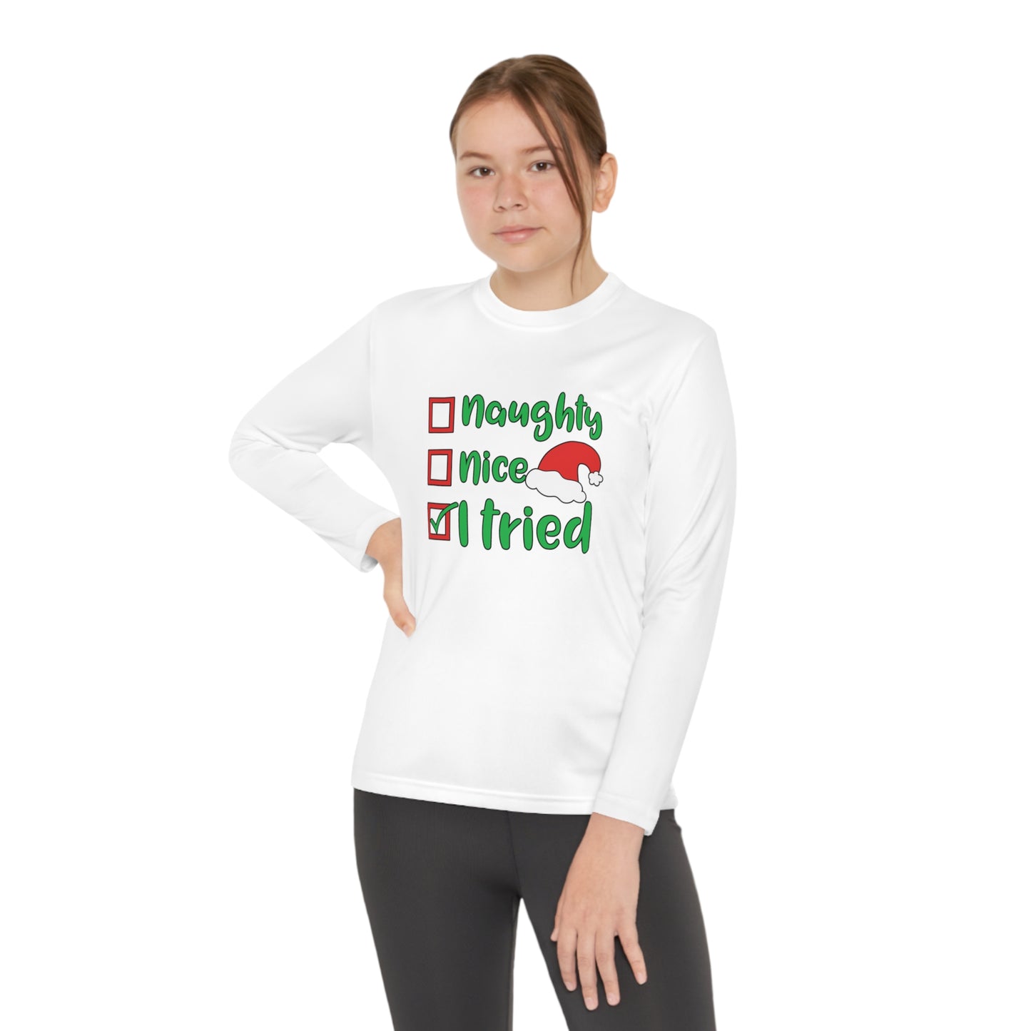 Naughty Nice I Tried Youth Long Sleeve Tee