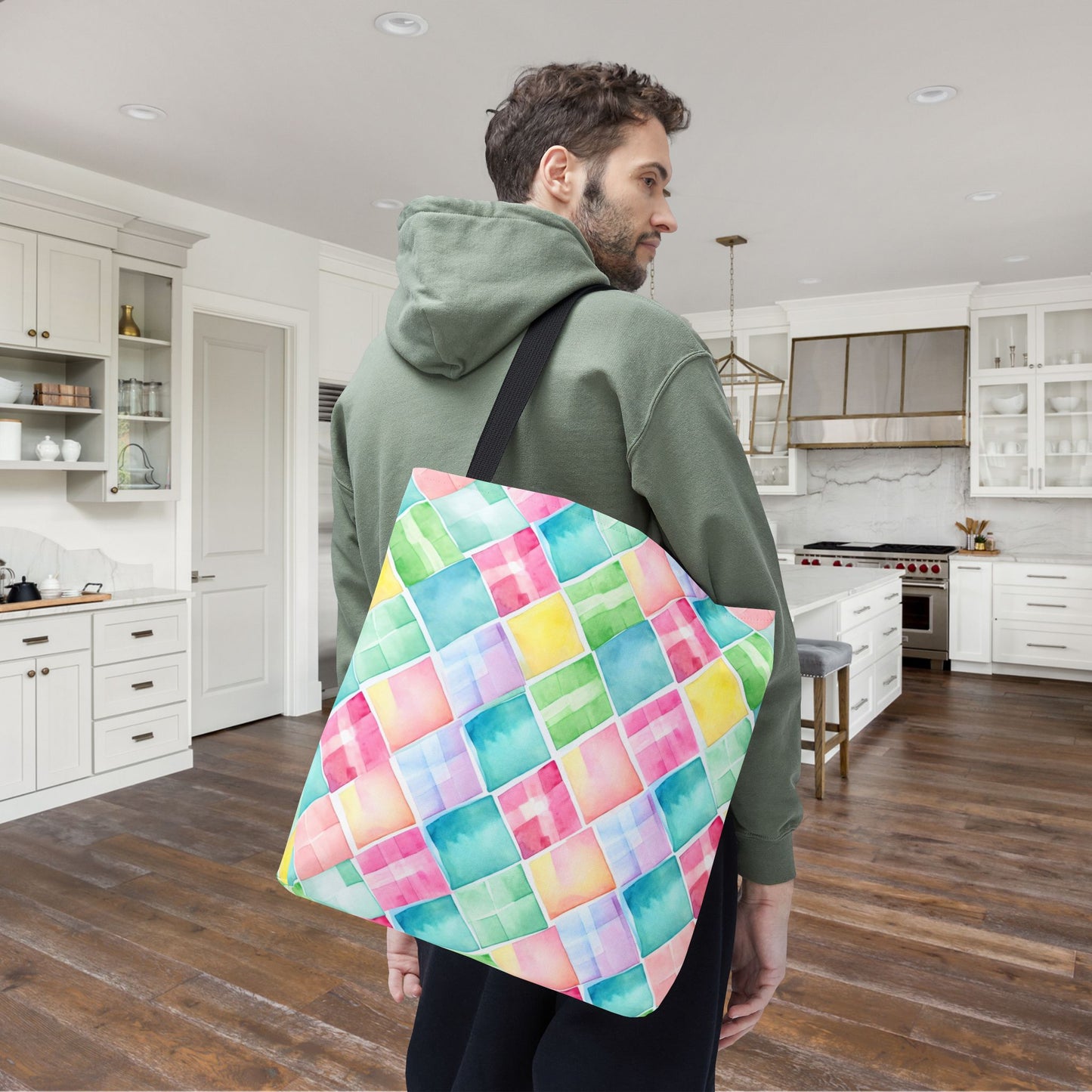 Watercolor Weave Canvas Tote Bag