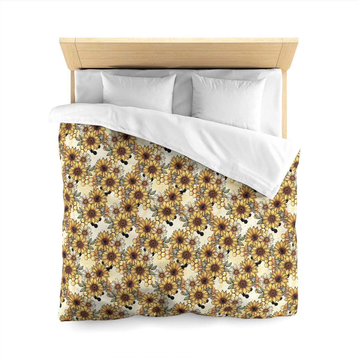 Honeycombs & Sunflowers Microfiber Duvet Cover