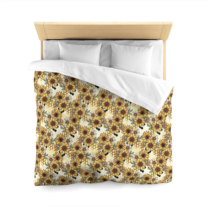 Honeycombs & Sunflowers Microfiber Duvet Cover