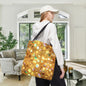 Golden Prism Grid Canvas Tote Bag