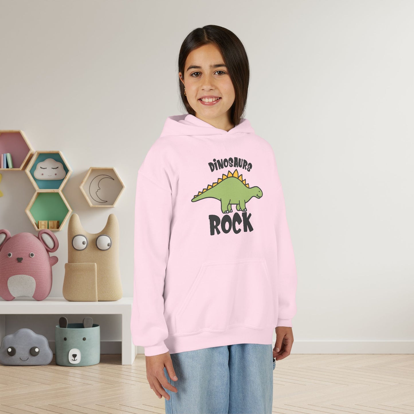 Dinosaurs Rock Youth Heavy Blend Hoodie