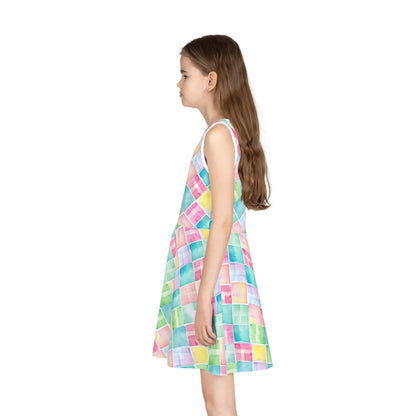 Watercolor Weave Girls Sundress