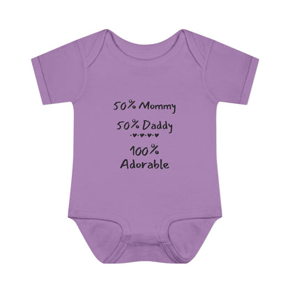 50% Mommy 50% Daddy 100% Adorable Infant Onesie