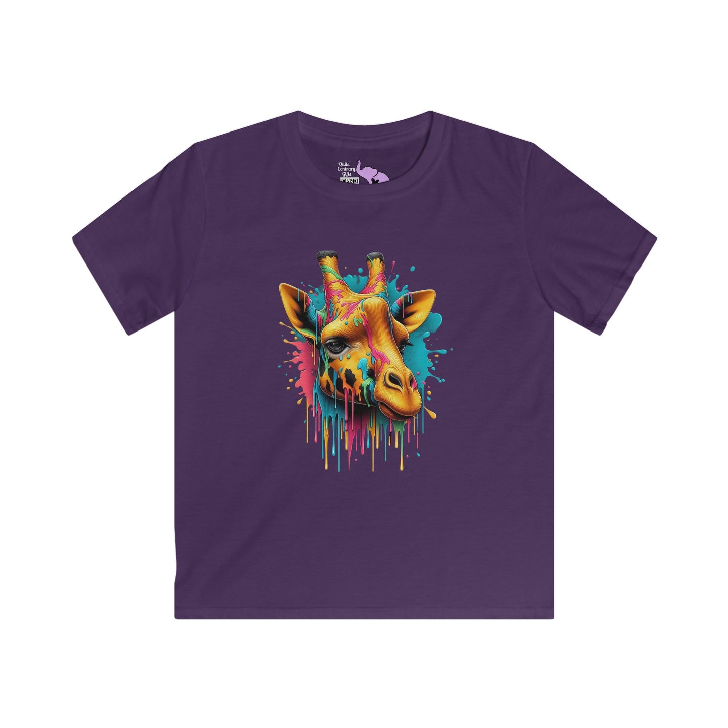 Colorful Giraffe Youth Softstyle Tee
