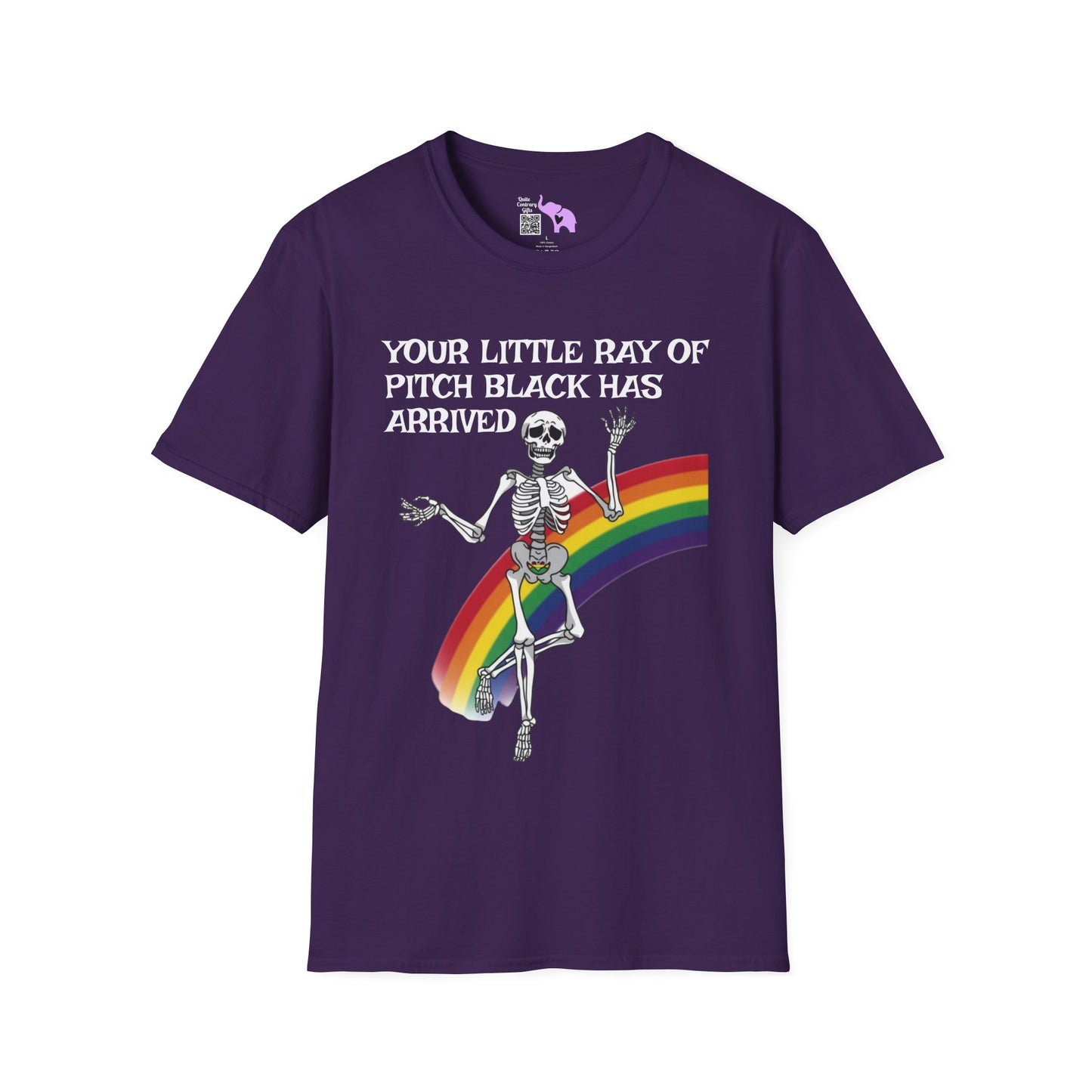 Your Little Ray of Pitch Black Has Arrived (Rainbow) Adult T-shirt