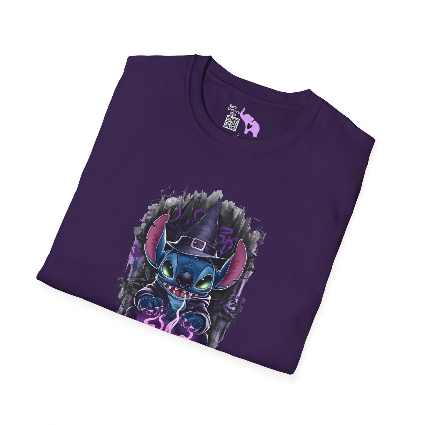 Halloween Stitch w/Purple Cauldron Adult T-shirt
