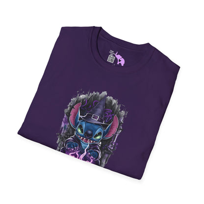 Halloween Stitch w/Purple Cauldron Adult T-shirt