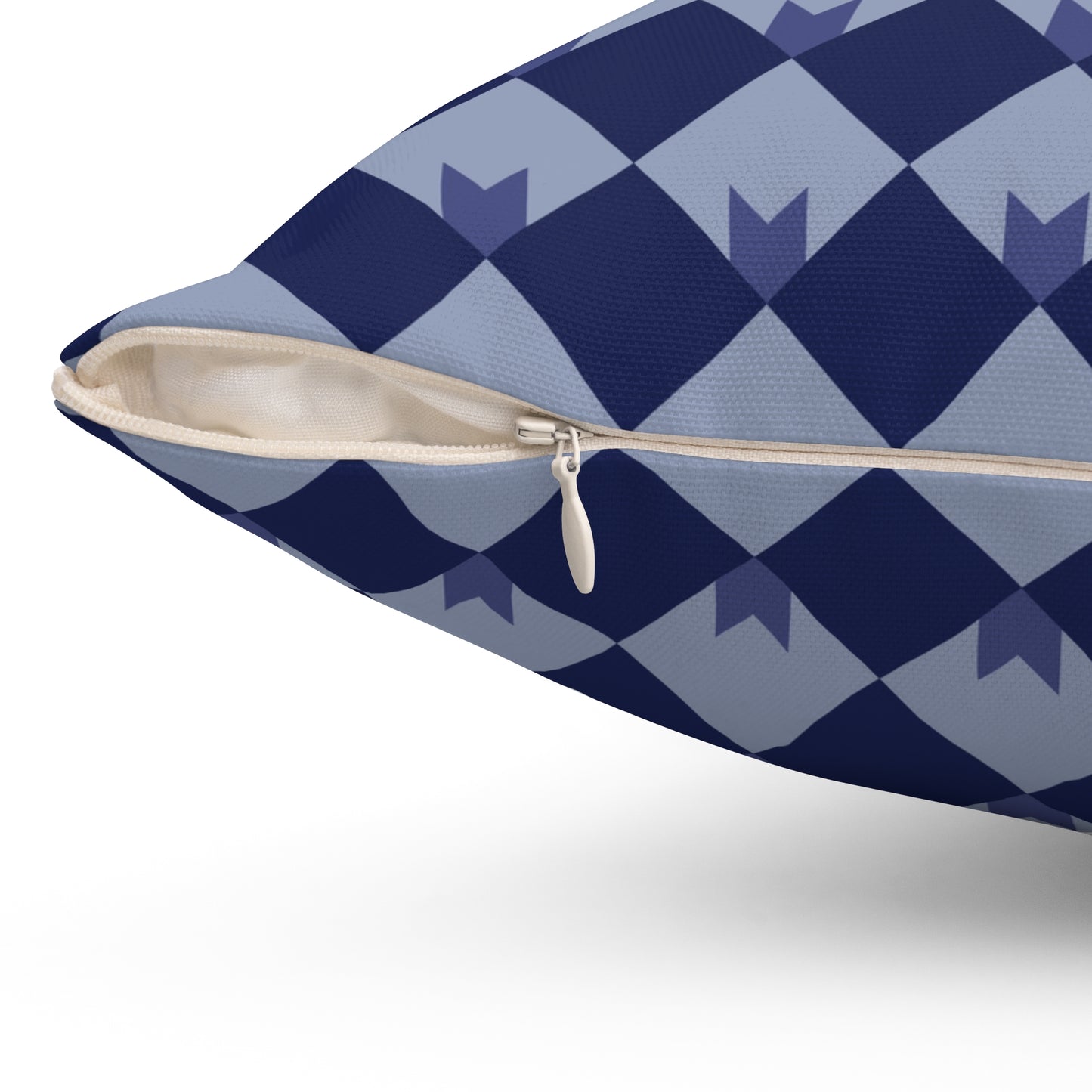 Diamond Bloom-Navy & Periwinkle Throw Pillow