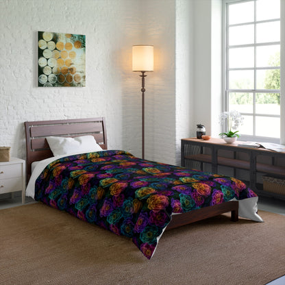 Neon Whisper Blooms Comforter