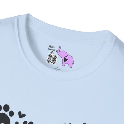 Paw Print Heart Adult T-shirt