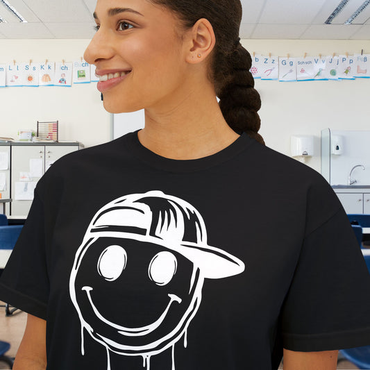 Melty Smiley Face w/Hat Women's Boxy Tee