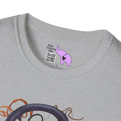 Spooky Pumpkin Yarn Basket Adult T-shirt