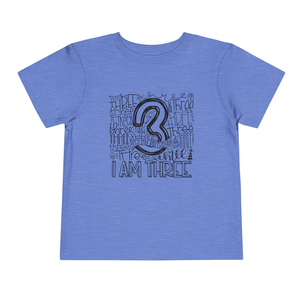 I Am Three Typography Toddler Tee