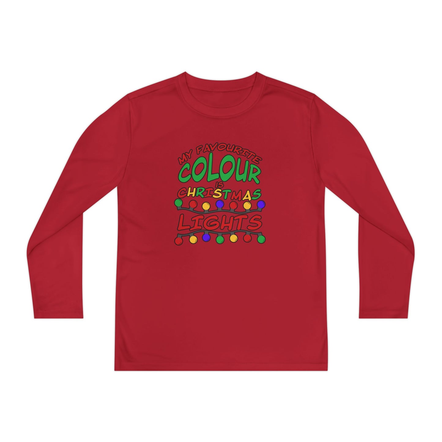 My Favourite Colour Is Christmas Lights Youth Long Sleeve Tee