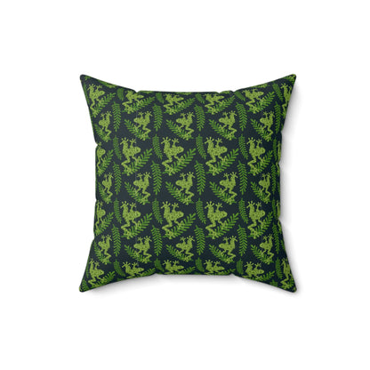 Emerald Canopy Frogs Throw Pillow