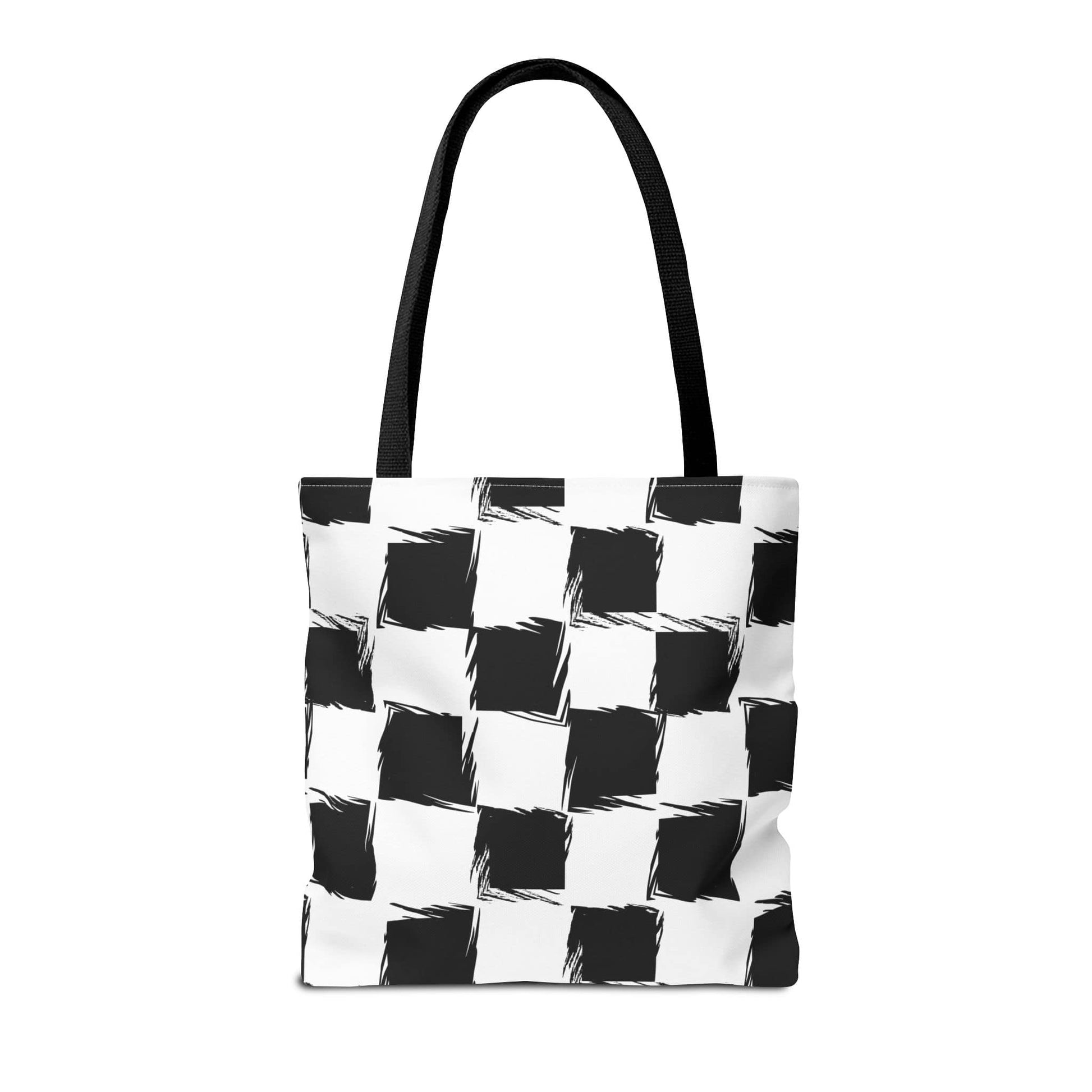 Distorted Check Canvas Tote Bag